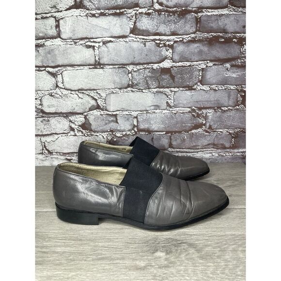 Florsheim Handmade Gray Leather Slip On Loafers Dress Shoes Men Sz 9.5D US/43EU - Picture 9 of 16